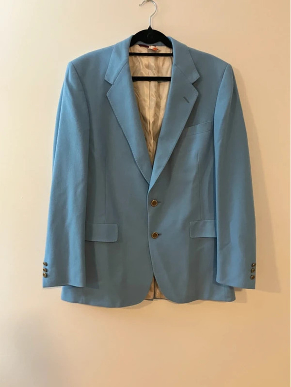 Vintage Jack Nicklaus Hart Schaffner Marx Mens Blue Golf Blazer Crest Buttons